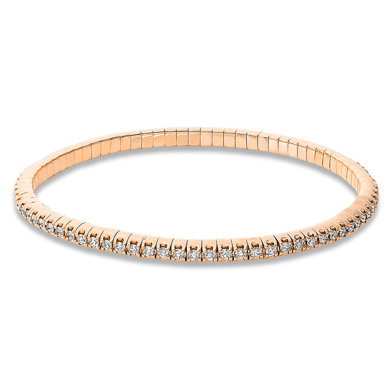 Armband 18 kt RG, Flex-Band, variabel, 79 Brill. 1,52 ct, TW-si