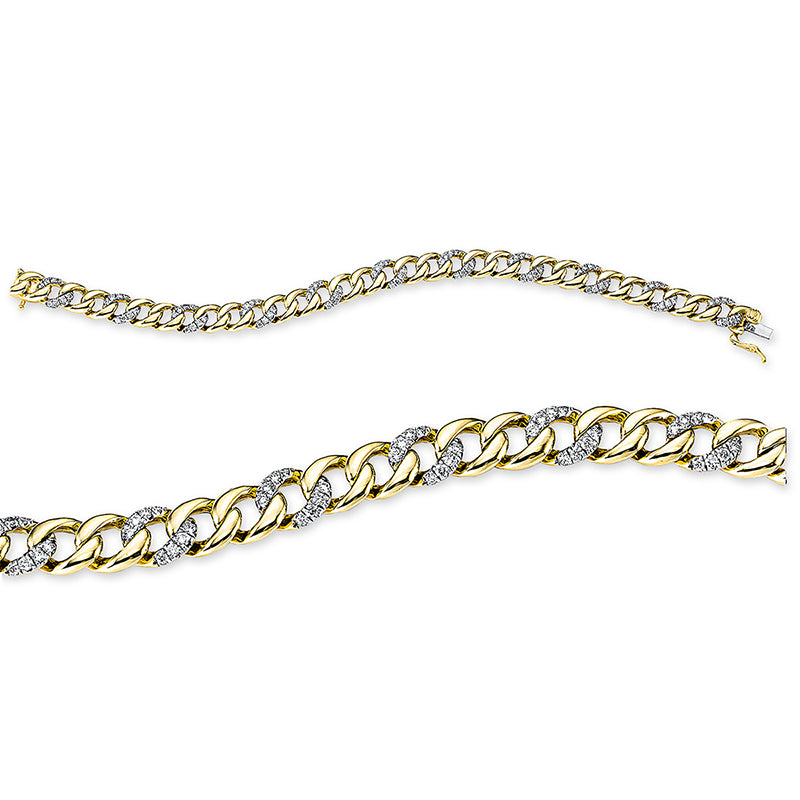 Armband 18 kt GG, 88 Brill. 1,50 ct, TW-si