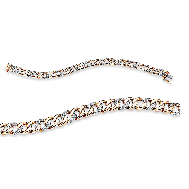 Armband 18 kt RG, weiß rhodiniert, 88 Brill. 1,50 ct, TW-si
