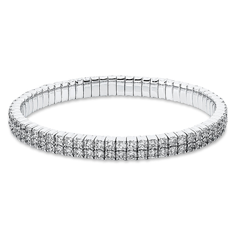 Armband 18 kt WG, Flex-band, variabel, 134 Brill. 7,78 ct, TW-si