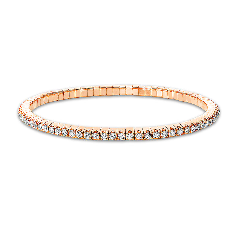 Armband 18 kt RG, Flex-Band, variabel, 80 Brill. 1,91 ct, TW-si