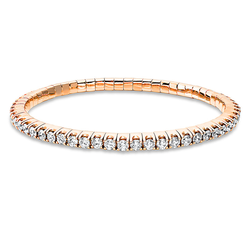 Armband 18 kt RG, Flex-Band, variabel, 60 Brill. 5,36 ct, TW-si