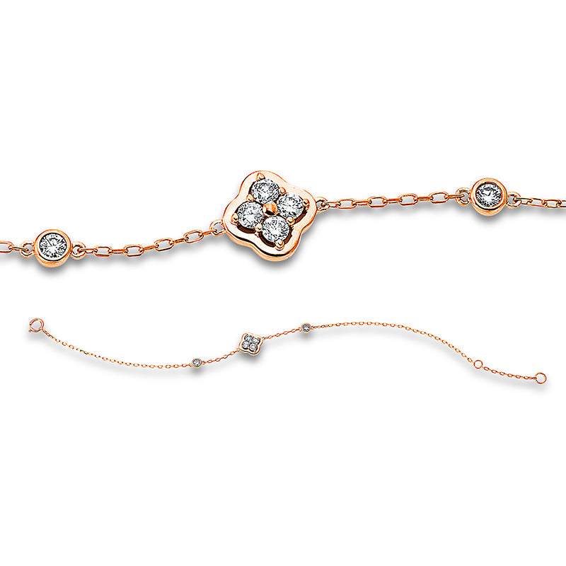 Armband 18 kt RG, 6 Brill. 0,33 ct, TW-pi