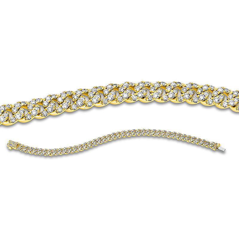 Armband 18 kt GG, 242 Brill. 3,99 ct, TW-si, 36 Brill. 0,14 ct, TW-si