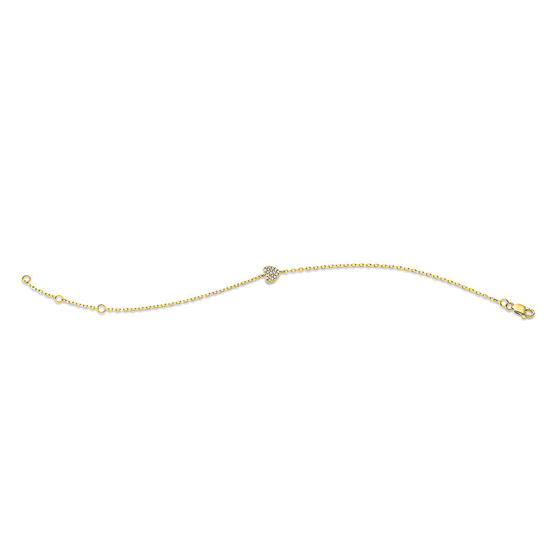 Armband 18 kt GG, mit ZÖ 17 cm & 15.5 cm, 19 Brill. 0,08 ct, TW-si