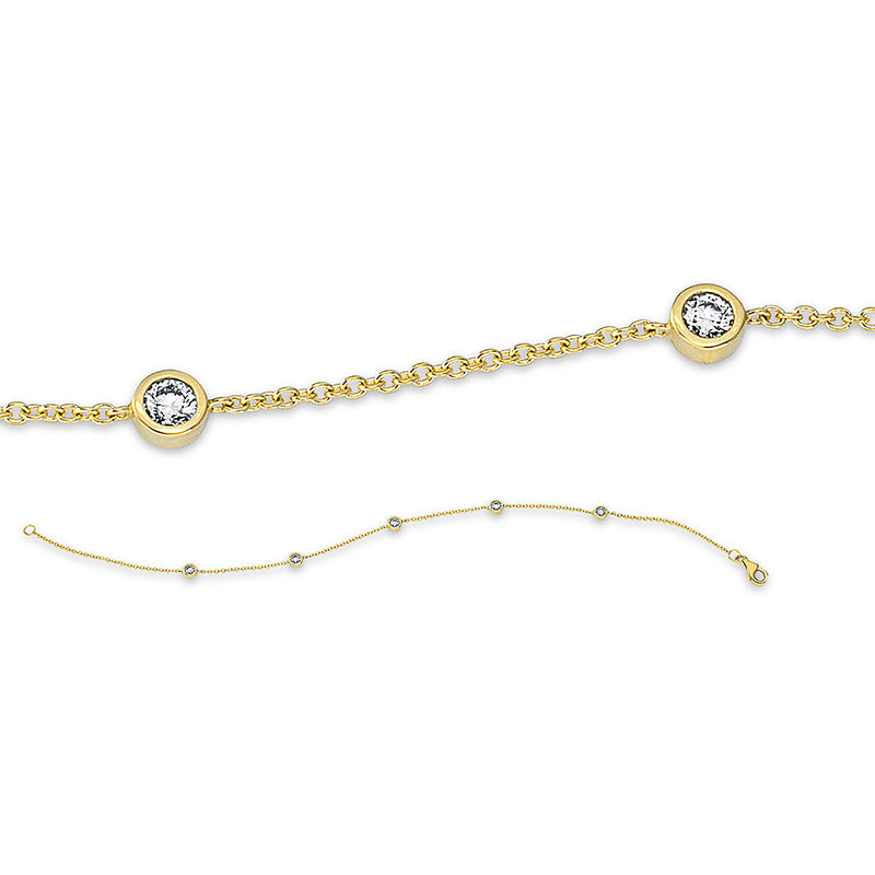 Armband 18 kt GG, 5 Brill. 0,30 ct, TW-si