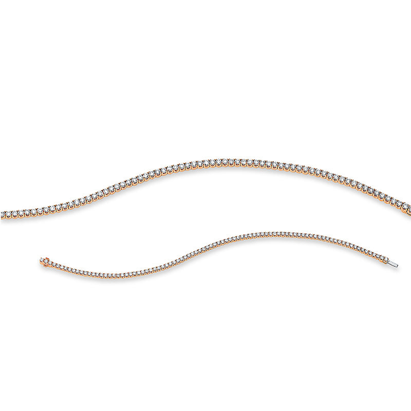 Armband 18 kt RG, With American Lock, 88 Brill. 2,50 ct, TW-si