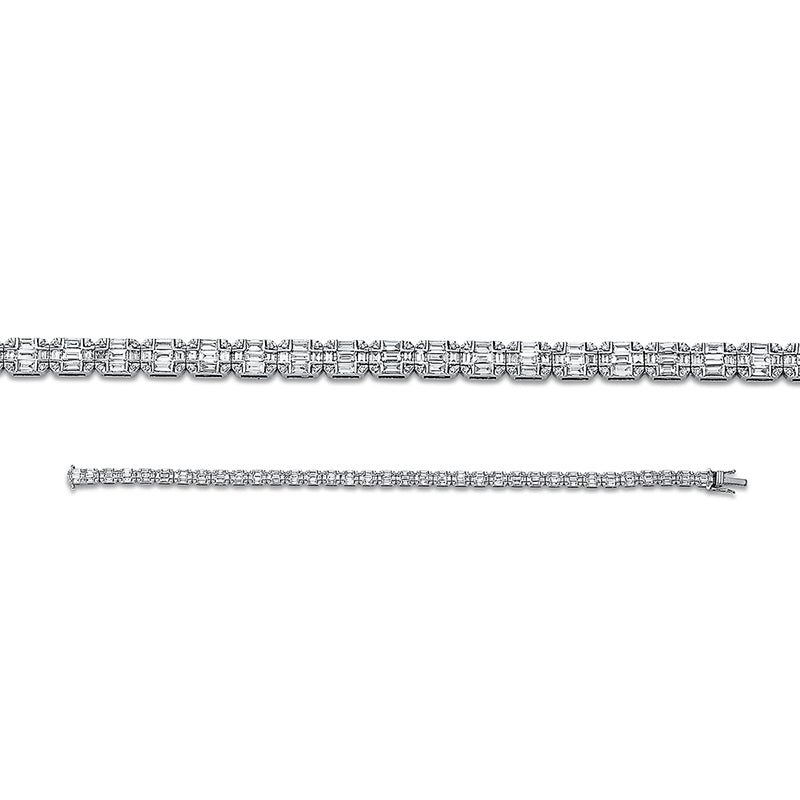 Armband 18 kt WG, 174 Bag. 2,15 ct, TW-si, 138 Brill. 0,28 ct, TW-si