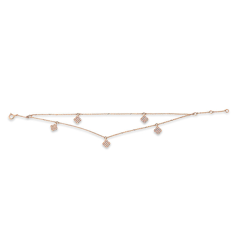 Armband 18 kt RG, 80 Brill. 0,29 ct, W-si
