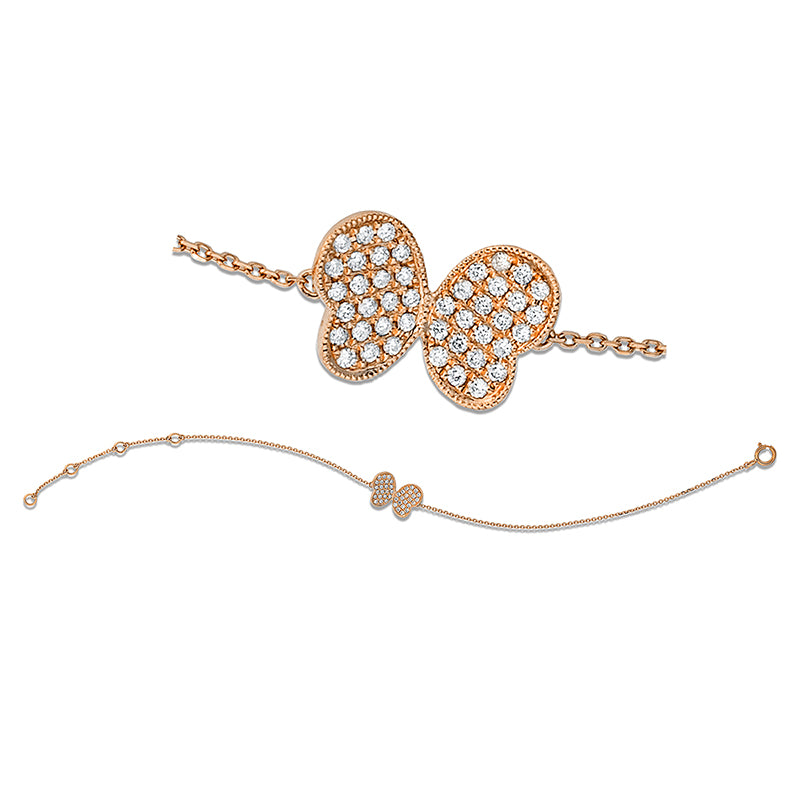 Armband 18 kt RG, 44 Brill. 0,16 ct, W-si