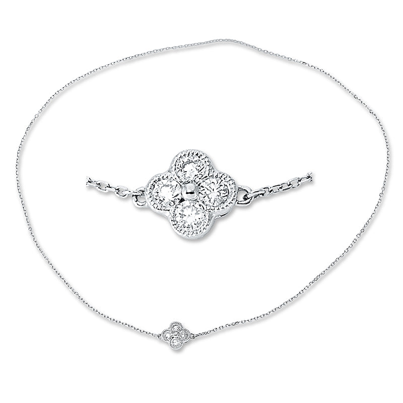 Armband 18 kt WG, 4 Brill. 0,12 ct, W-si