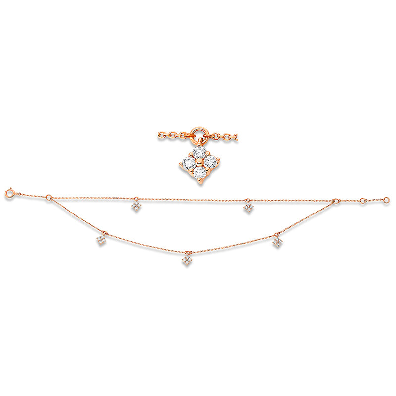 Armband 18 kt RG, 20 Brill. 0,37 ct, W-si