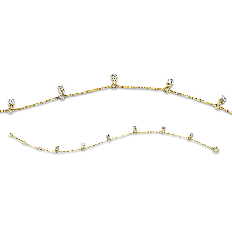 Armband 18 kt GG, 6 Brill. 0,25 ct, W-si