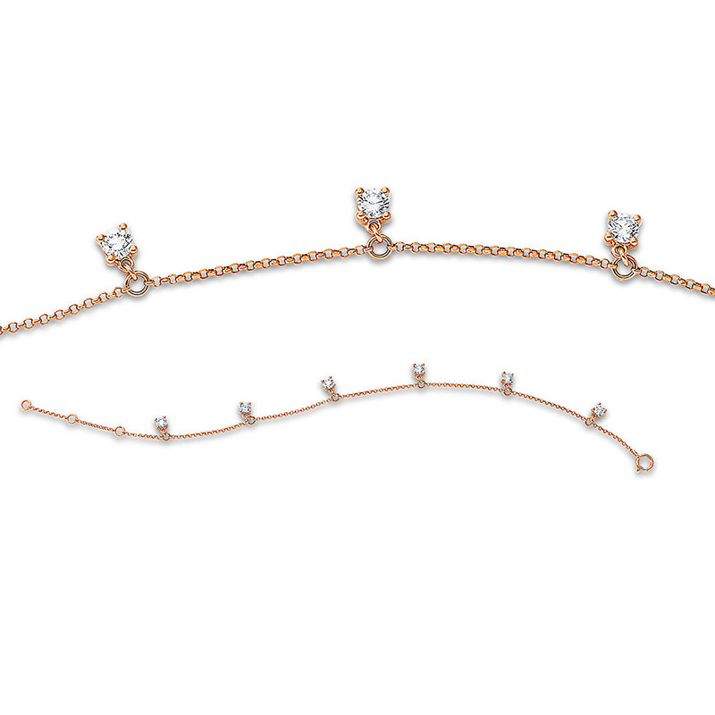 Armband 18 kt RG, 6 Brill. 0,63 ct, W-si