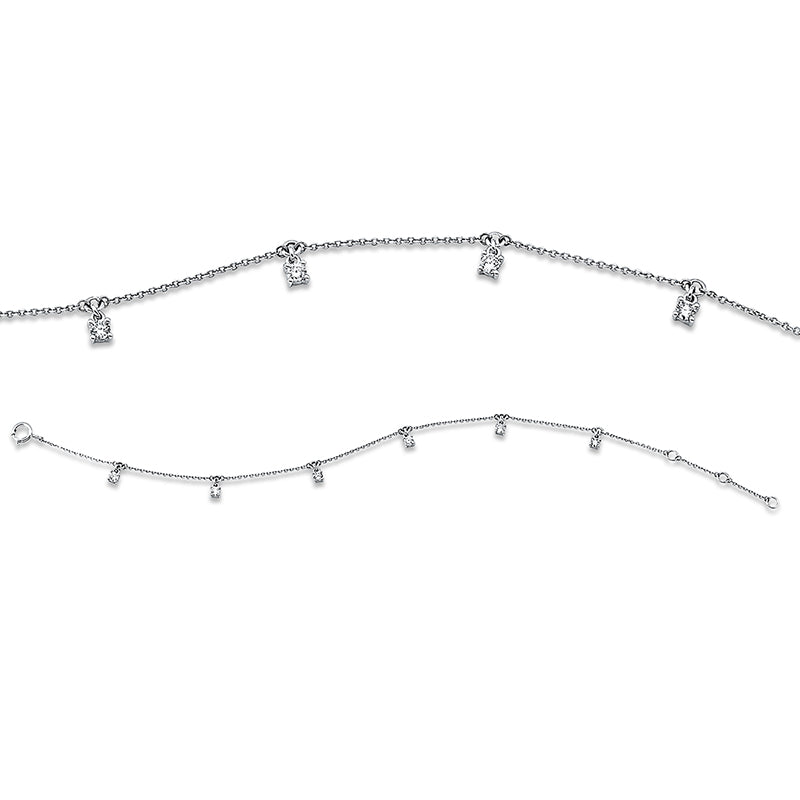 Armband 18 kt WG, 6 Brill. 0,26 ct, W-si