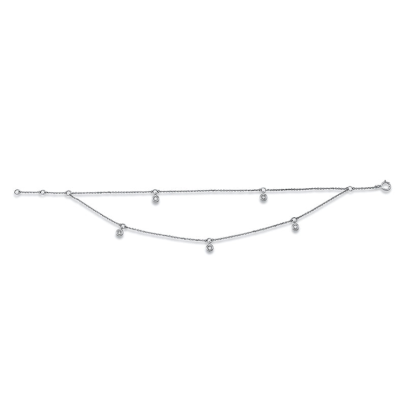 Armband 18 kt WG, 5 Brill. 0,14 ct, W-si