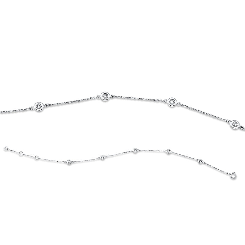Armband 18 kt WG, 5 Brill. 0,15 ct, W-si