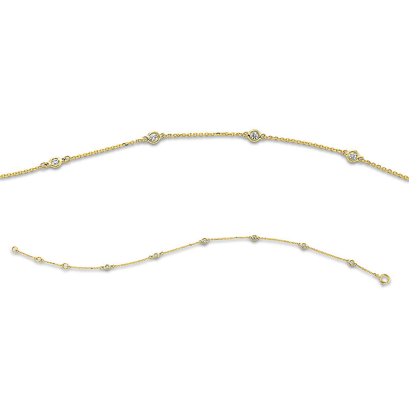 Armband 18 kt GG, 6 Brill. 0,13 ct, W-si