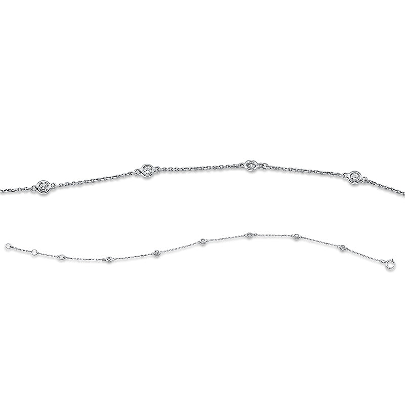 Armband 18 kt WG. 6 Brillanten 0.13 ct. W-si. L:18.0 cm