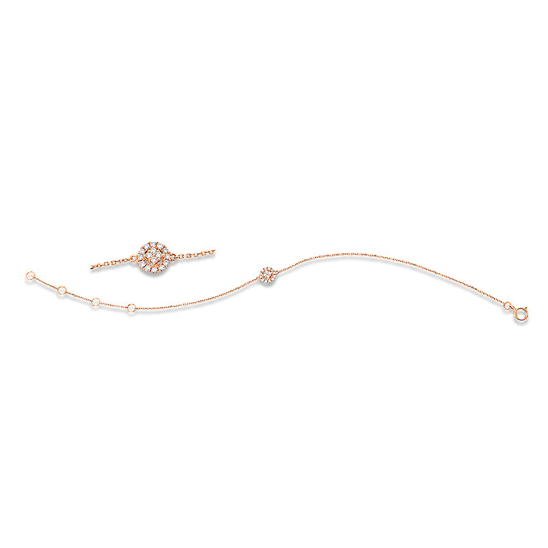 Armband 18 kt RG, 16 Brill. 0,10 ct, W-si