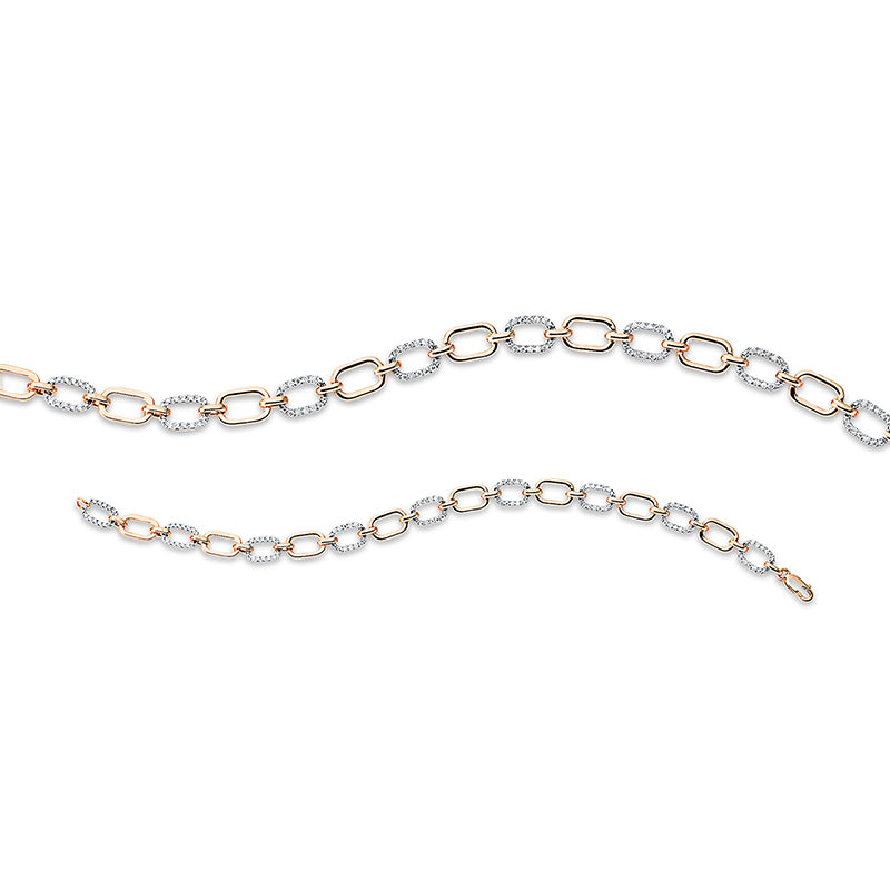 Armband 18 kt RG, 90 Brill. 0,47 ct, TW-si