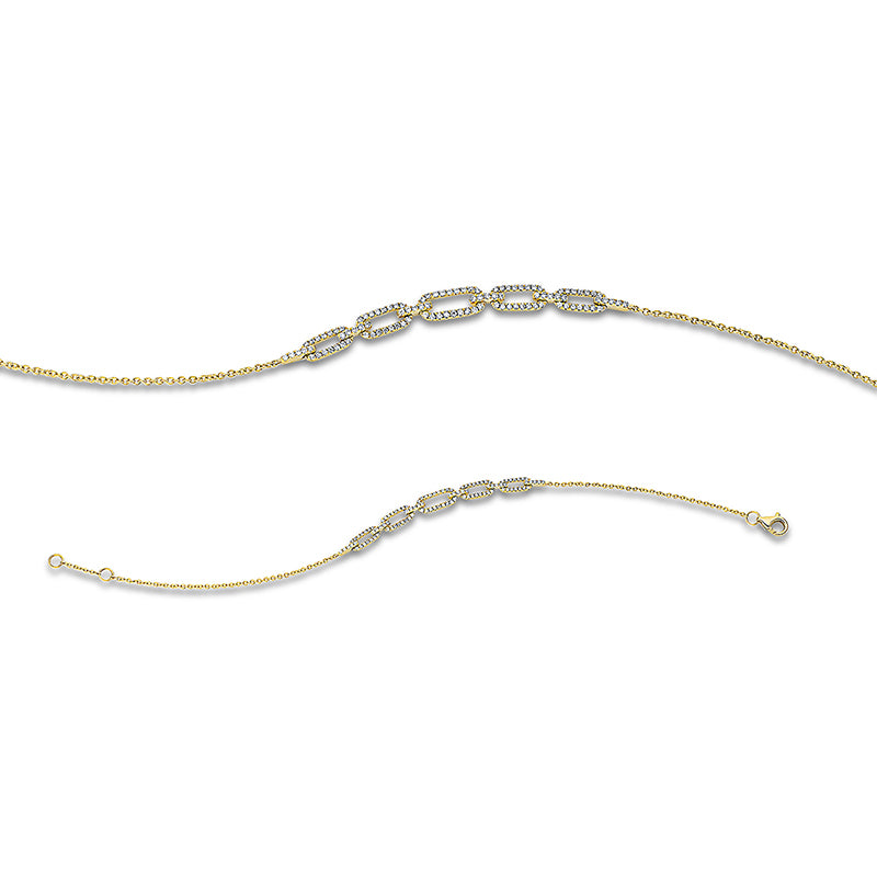 Armband 18 kt GG, 108 Brill. 0,34 ct, TW-si