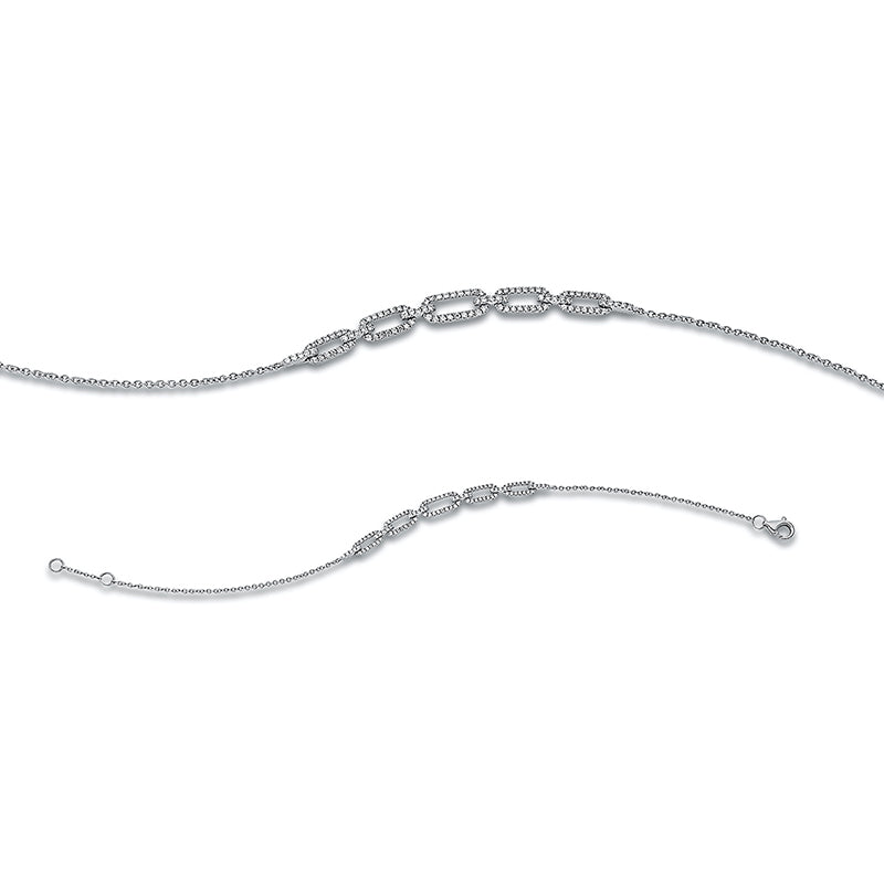 Armband 18 kt WG, 108 Brill. 0,34 ct, TW-si
