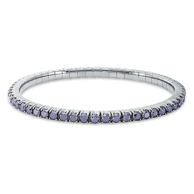 Armband 18 kt WG, Flex-Band, variabel, 56 Brill. 7,05 ct, schwarz