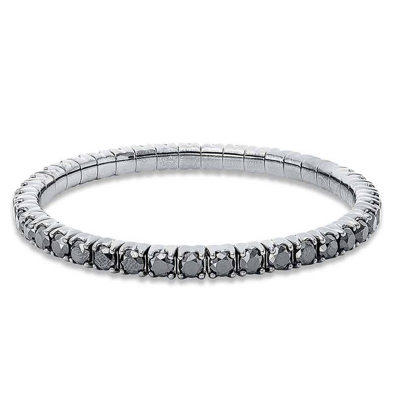 Armband 18 kt WG, Flex-Band, variabel, 41 Brill. 11,00 ct, schwarz