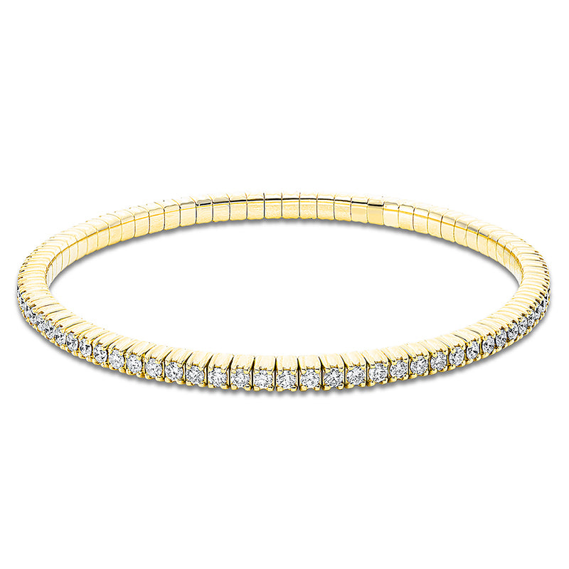 Armband 18 kt GG, Flex-Band, variabel, 79 Brill. 2,40 ct, TW-si