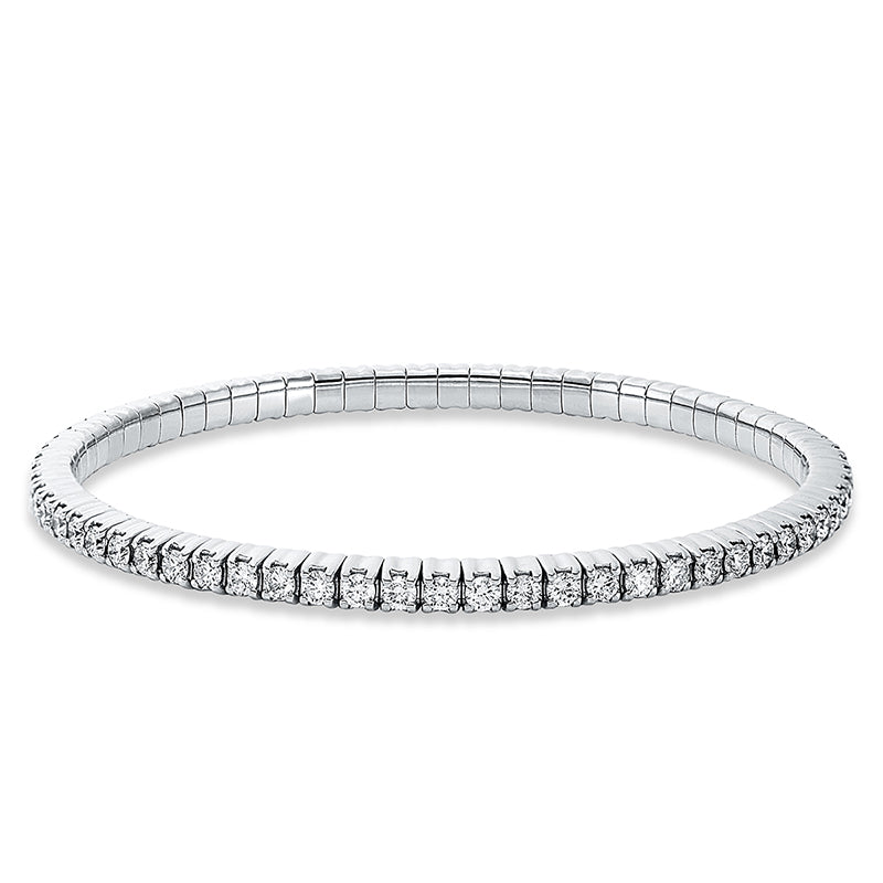 Armband 18 kt WG, Flex-Band, variabel, 67 Brill. 3,40 ct, TW-si