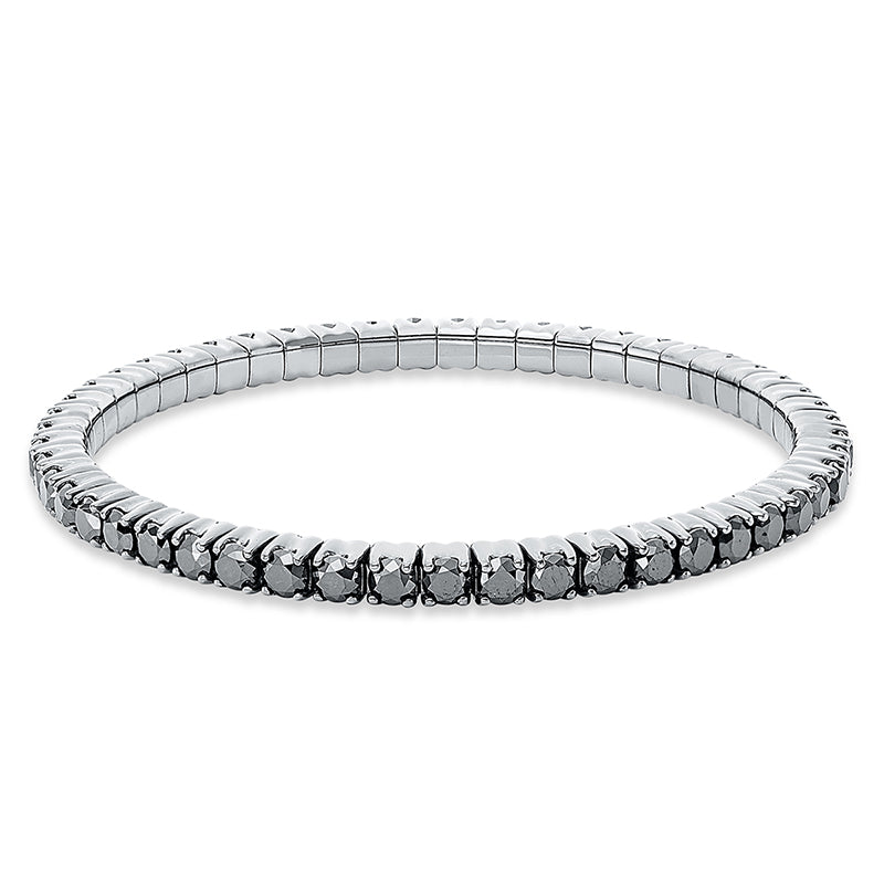 Armband 18 kt WG, Flex-Band, variabel, 51 Brill. 10,25 ct, schwarz