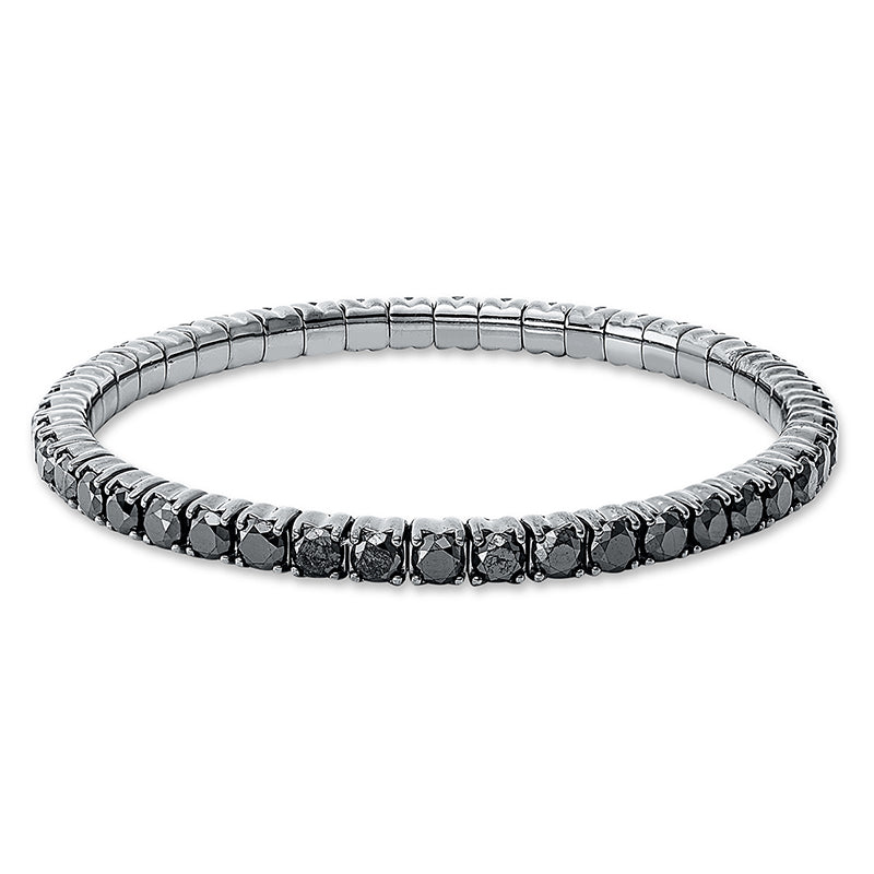 Armband 18 kt WG, Flex-Band, variabel, 45 Brill. 11,00 ct, schwarz