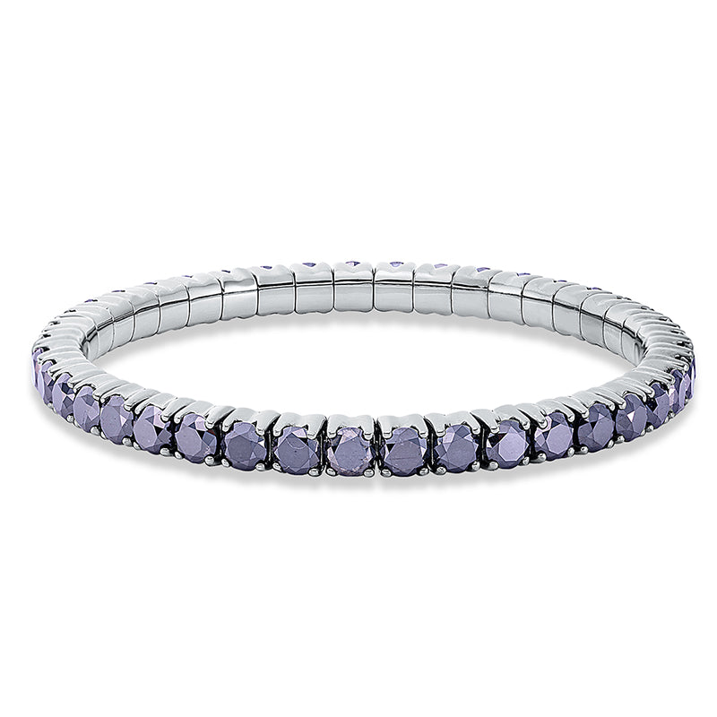Armband 18 kt WG, Flex-Band, variabel, 37 Brill. 14,75 ct, schwarz