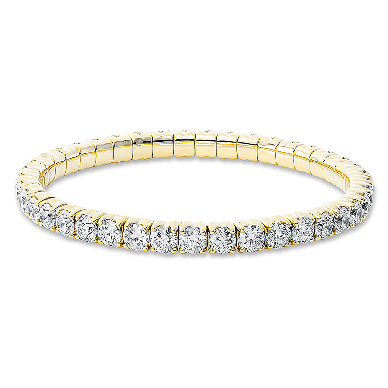 Armband 18 kt GG, Flex-Band, variabel, 41 Brill. 12,50 ct, TW-si