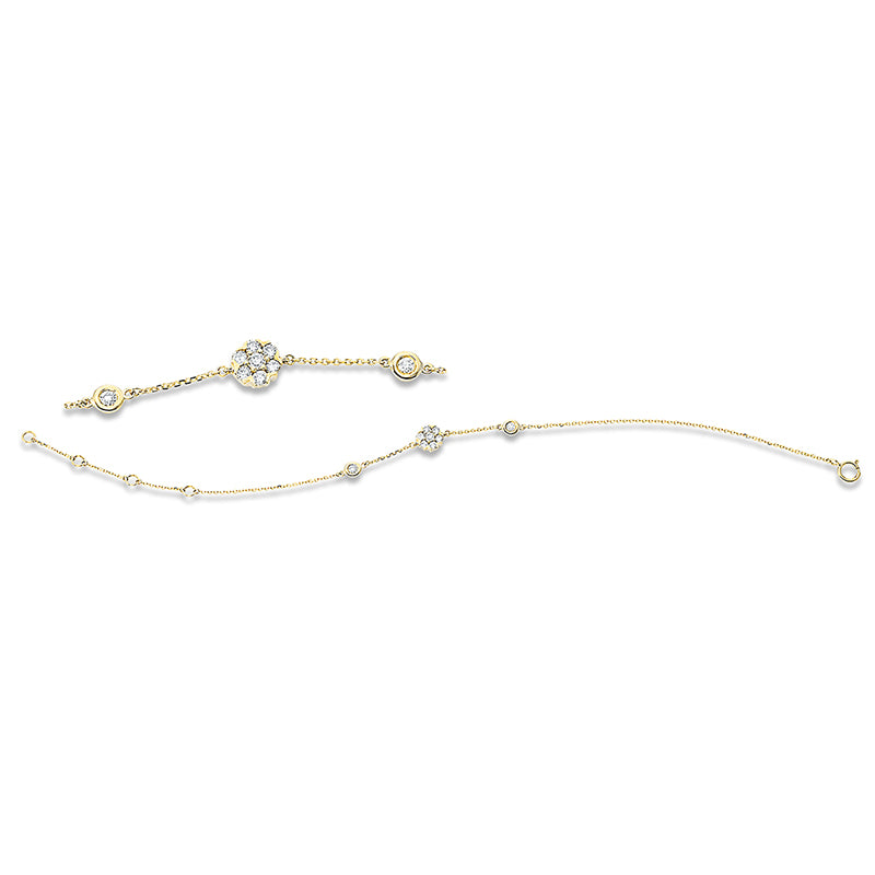 Armband 18 kt GG, 9 Brill. 0,26 ct, W-si