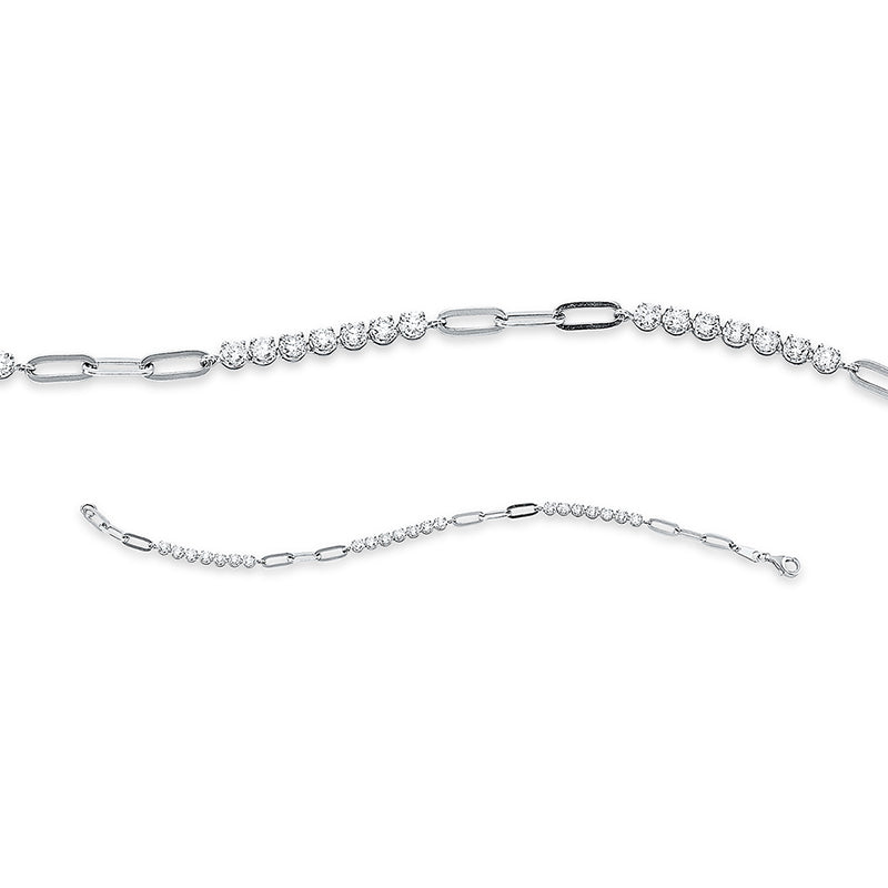 Armband 18 kt WG. 21 Brillanten 1.74 ct. TW-si. B:2.9 mm. L:17.8 cm. S:2.3 mm