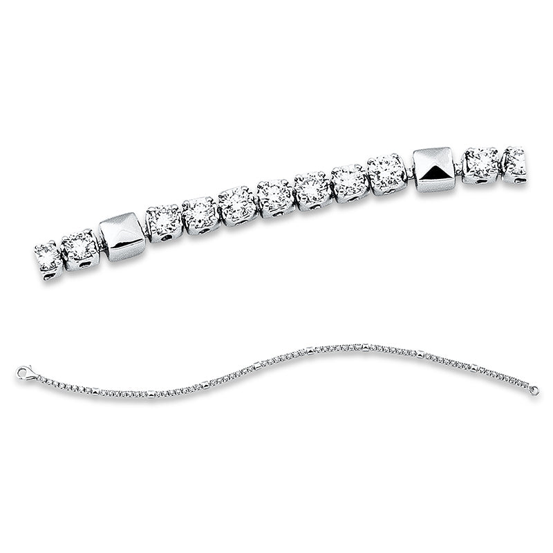 Armband 18 kt WG, 65 Brill. 1,62 ct, TW-si