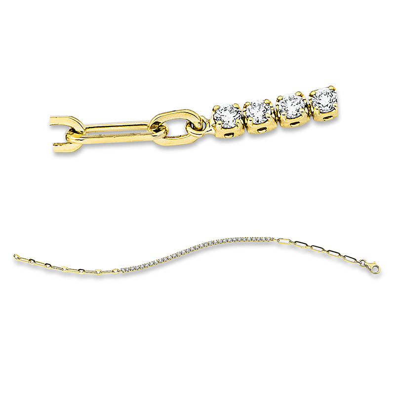 Armband 18 kt GG, 32 Brill. 0,82 ct, TW-si