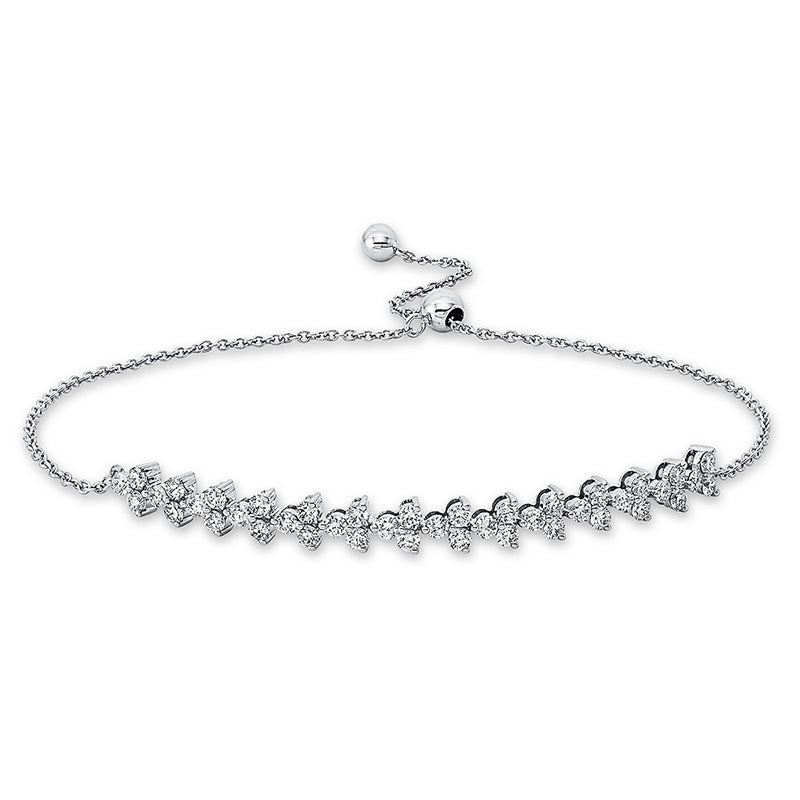 Armband 18 kt WG, length adjustable, 42 Brill. 1,06 ct, TW-si