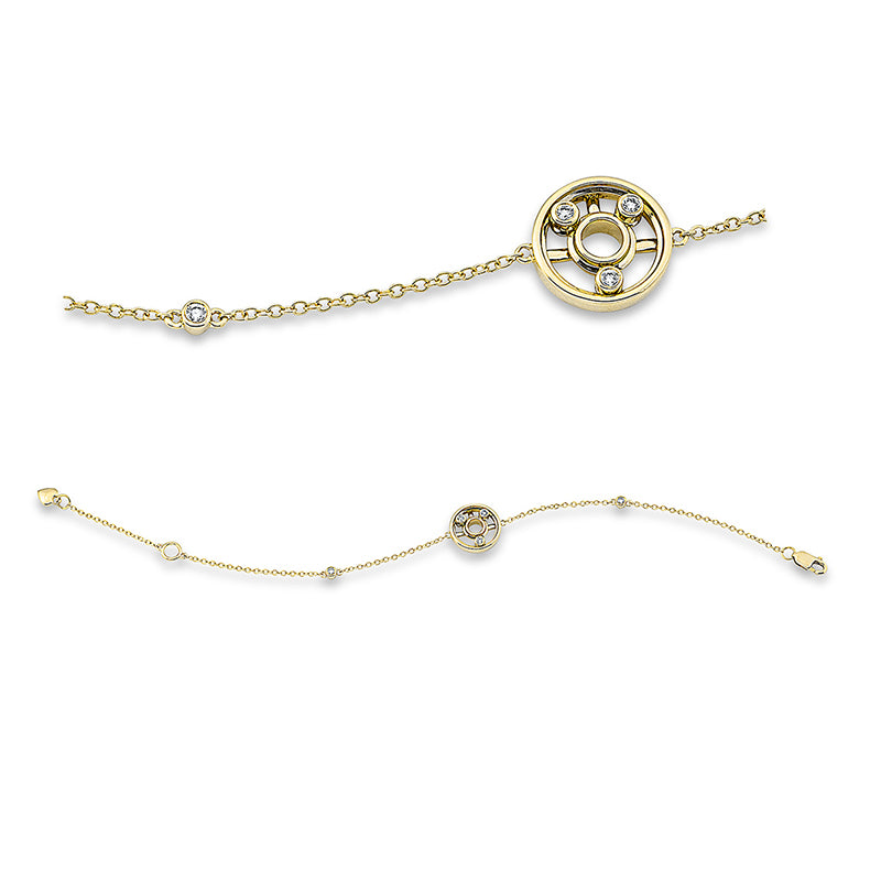 Armband 18 kt GG, 5 Brill. 0,08 ct, TW-si