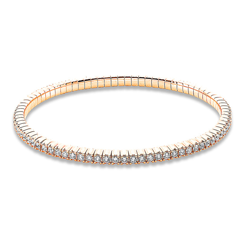 Armband 18 kt RG, Flex-Band, variabel, 82 Brill. 2,53 ct, TW-si