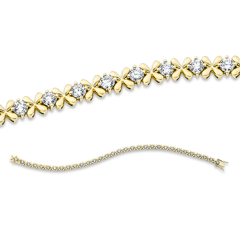 Armband 18 kt GG, poliert, 32 Brill. 2,58 ct, TW-si