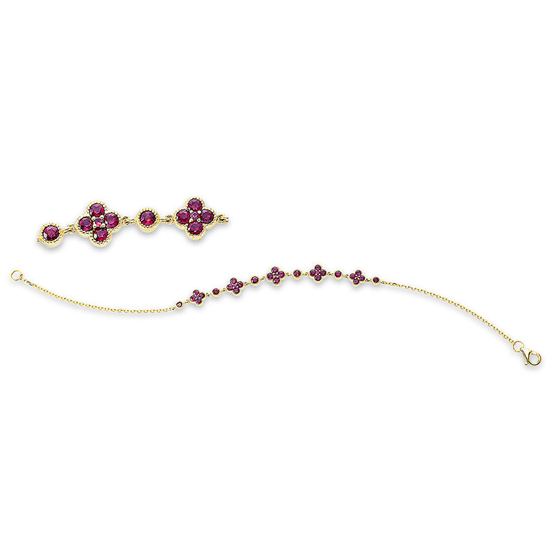 Armband 18 kt GG. 31 Rubine 1.17 ct rot. B:6.0 mm. L:17.8 cm. S:2.5 mm