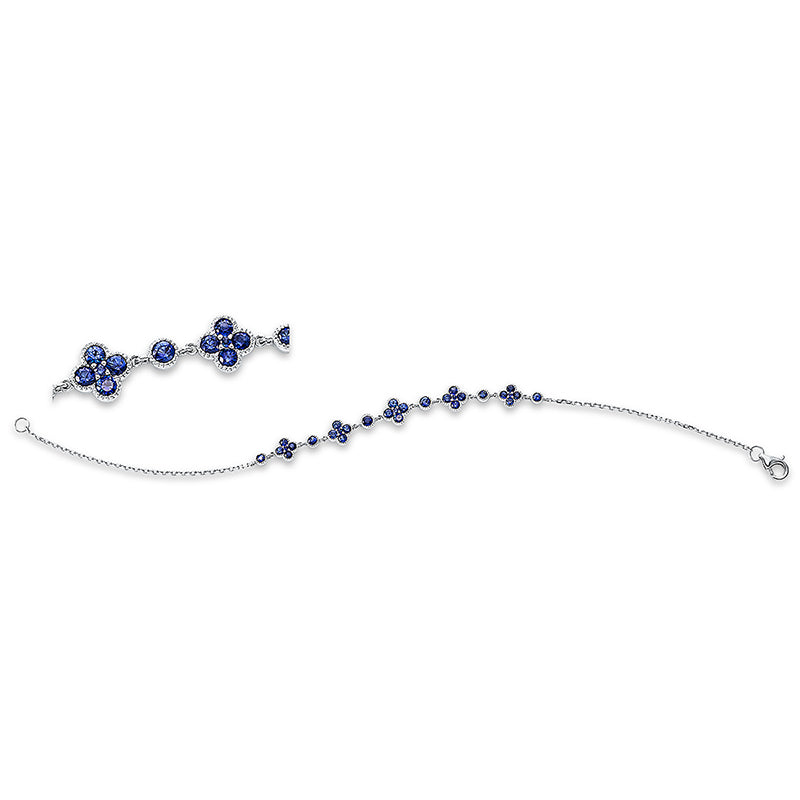 Armband 18 kt WG, 31 Saphire 1,17 ct blau