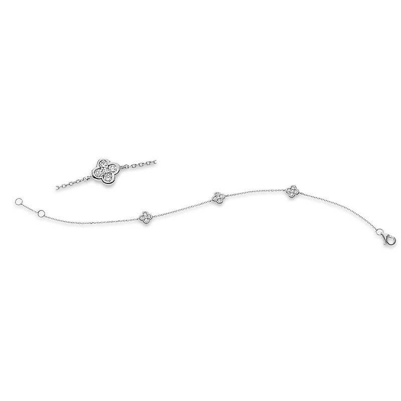 Armband 18 kt WG, mit ZÖ 16.5 cm, 12 Brill. 0,36 ct, TW-si, 3 Brill. 0,02 ct, TW-si