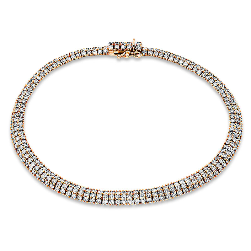 Armband 18 kt RG, 324 Brill. 3,90 ct, TW-si