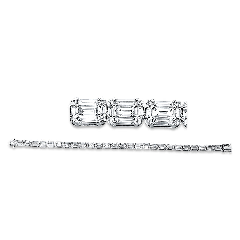 Armband 18 kt WG, 135 Bag. 4,88 ct, TW-vsi/si, 108 Brill. 0,82 ct, TW-vsi/si