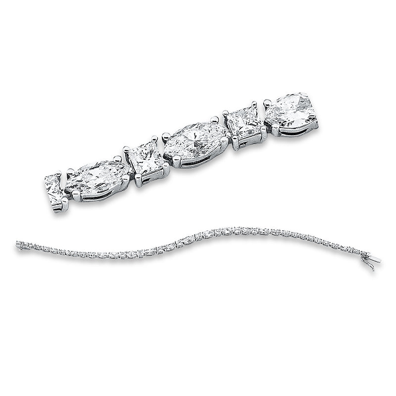 Armband 18 kt WG. 41 Diamanten 4.83 ct. TW-si. L:18.0 cm