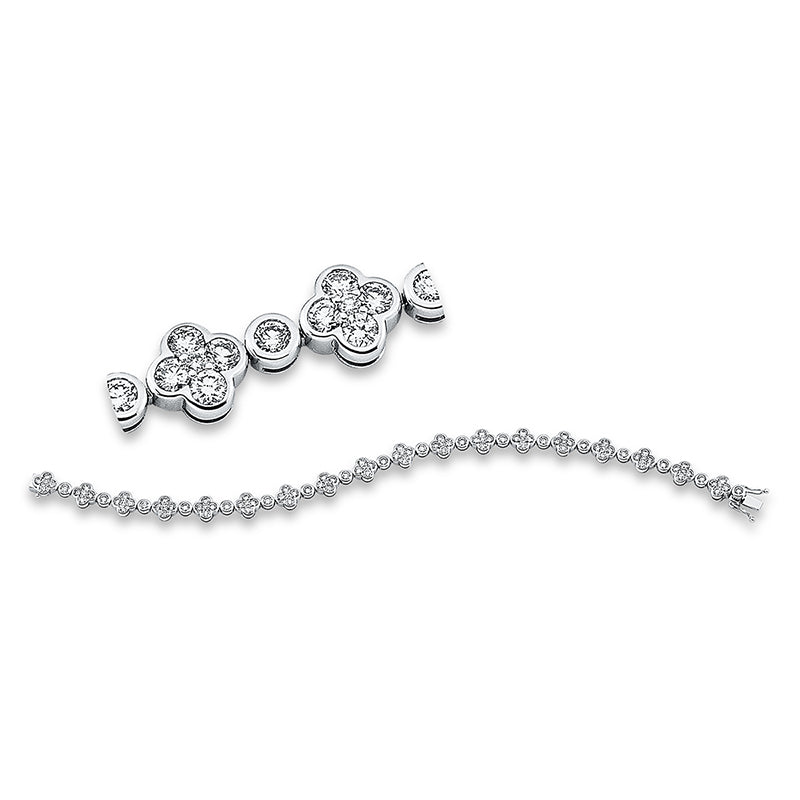 Armband 18 kt WG. 108 Brillanten 3.87 ct. TW-si. L:18.0 cm